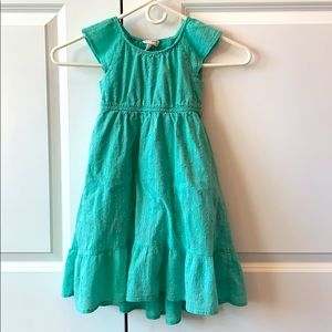 Aqua & Silver Sparkle Peasant Lined Dress